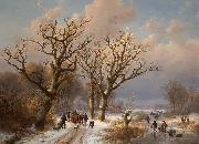 Eugene Verboeckhoven Winter Landscape with Horse oil painting